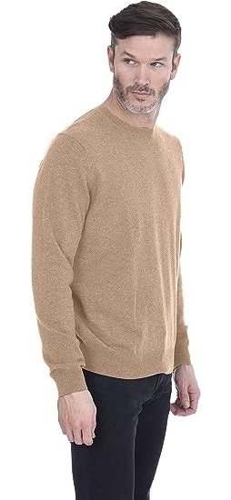 Men's Basic Crewneck Sweater Pure Cashmere Long Sleeve Round Neck Pullover