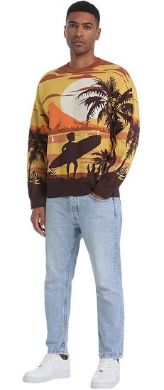 Men's Casual  Cotton Knit Sweater Loose Crew Neck Knitwear Winter Fashion Pullover Knitted Sweater